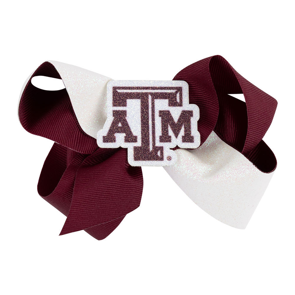 Maroon and White Bow with ATM logo