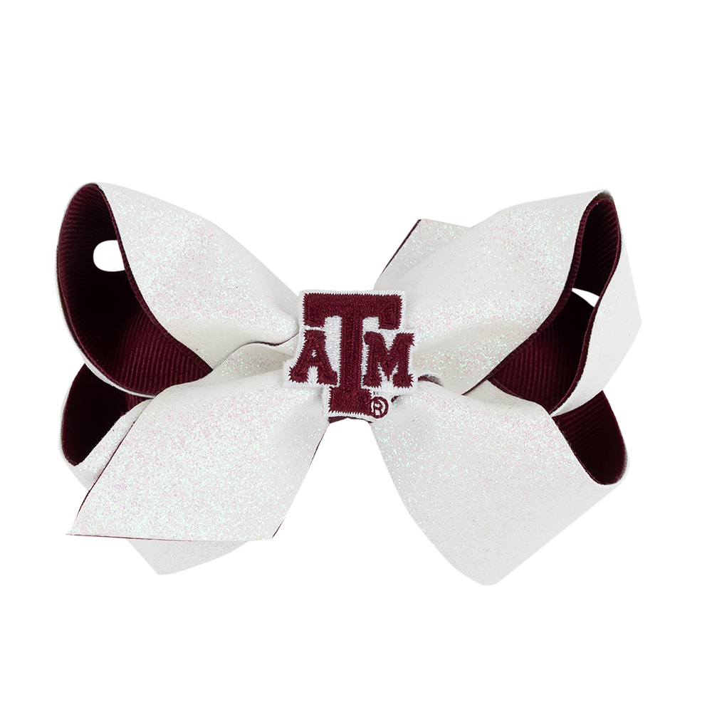 Aggies Maroon and White Bow
