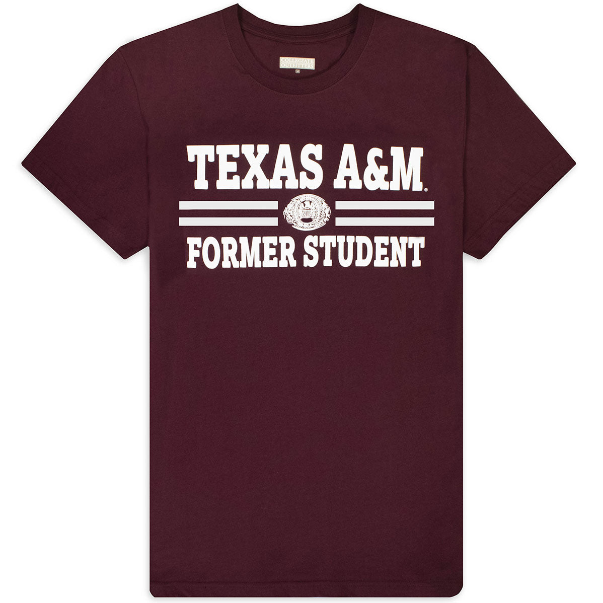 Maroon t-shirt with "Texas A&M Former Student" in white.