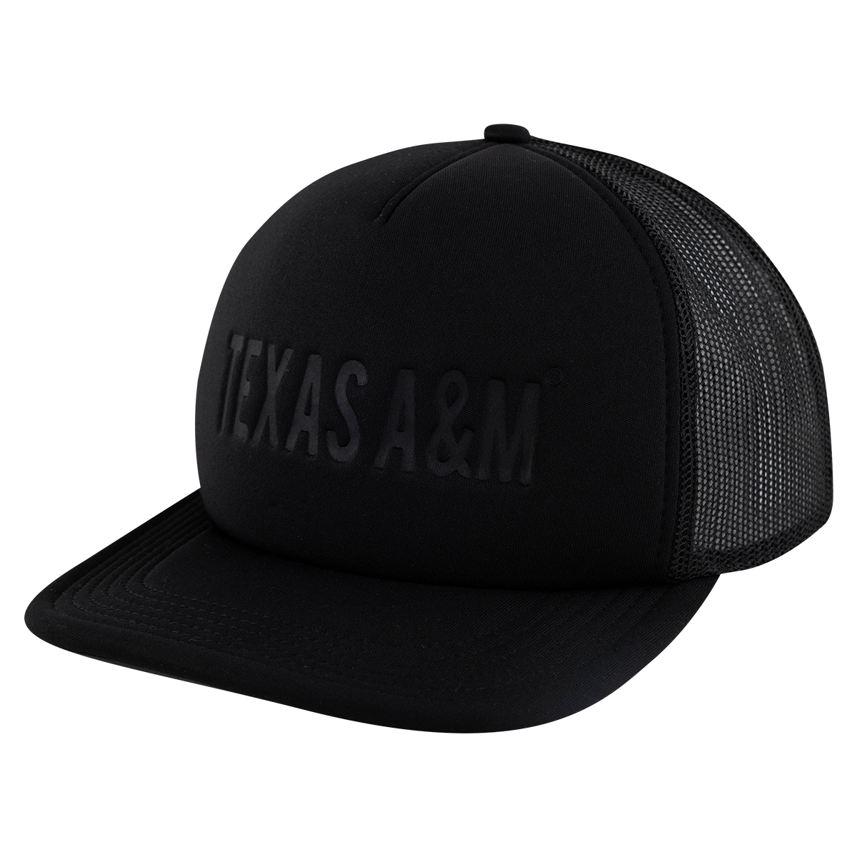 Black on Black Texas A&M Foam Trucker Hat
