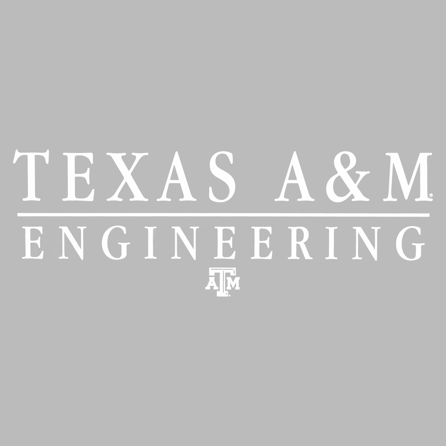 White Texas A&M Engineering text and the Texas A&M logo centered on a solid gray background.