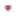 Heart-shaped pink and white striped magnet with 'ATM' logo and pearls