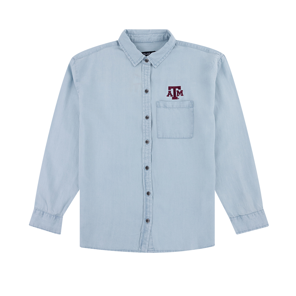 Texas A&M Flag & Anthem Button Down Shirt in Blue