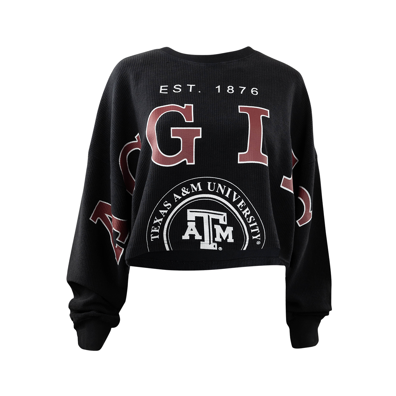 Black LS Crop Top