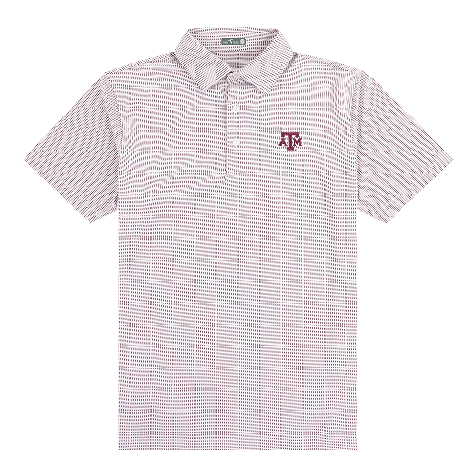 Texas A&M GenTeal Jacquard Pattern Polo in Maroon