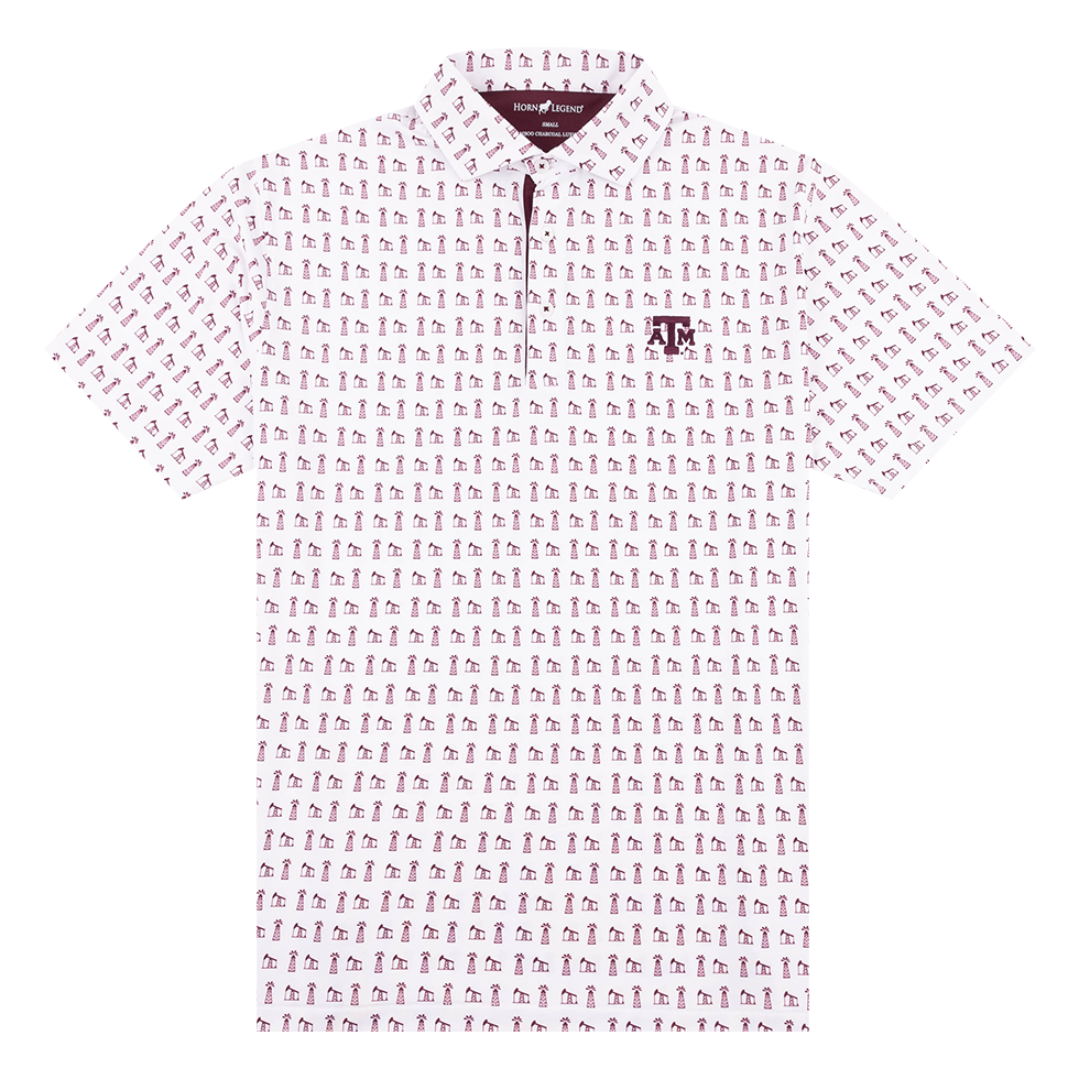 polo with the Texas A&M logo on it as well as oil drillers 
