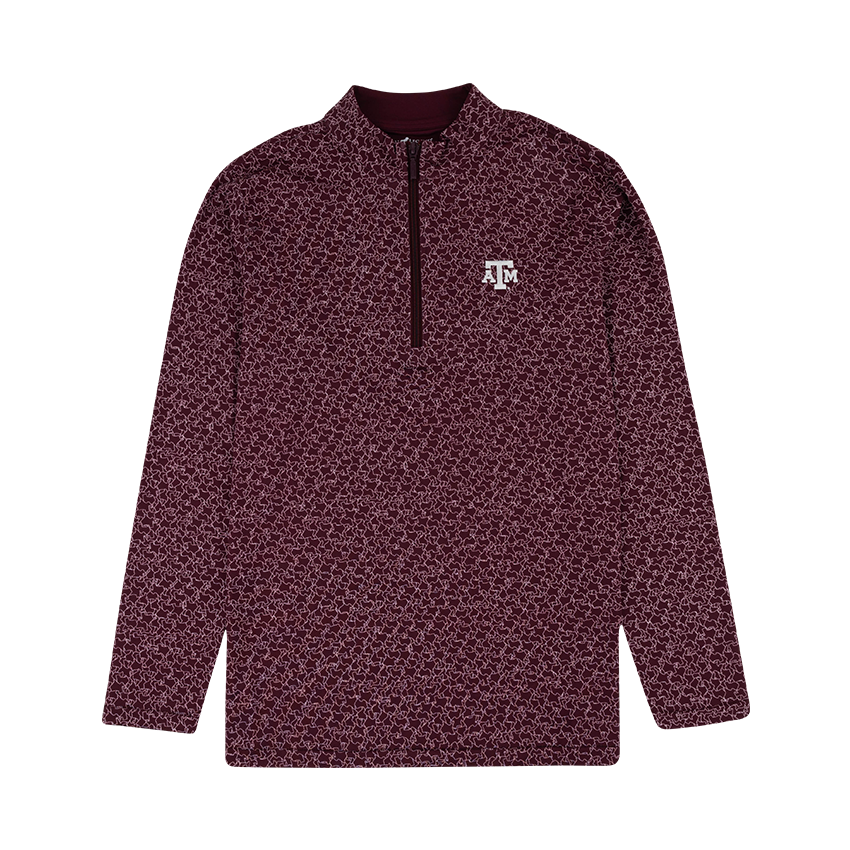 Maroon 1/4 Zip with Texas Designs