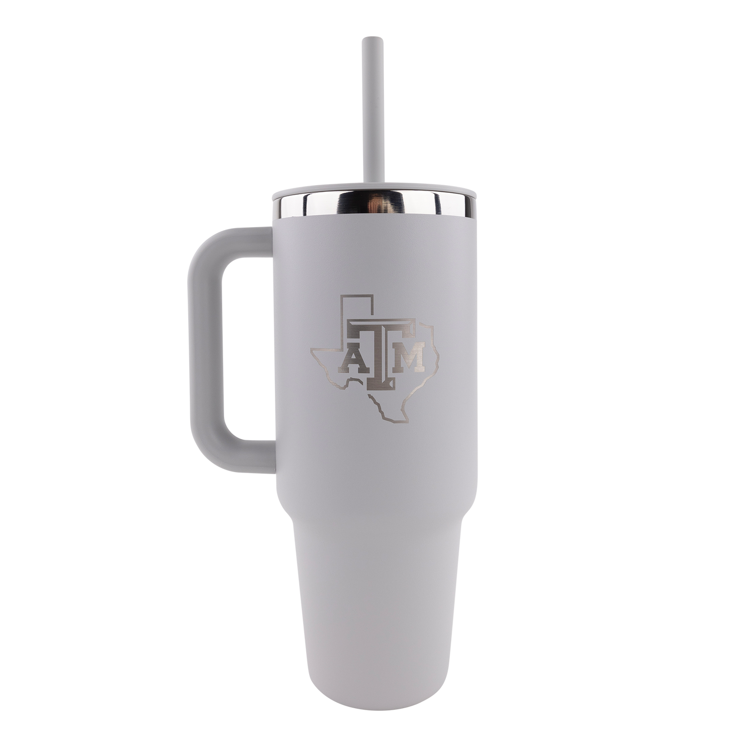 Gray Hydro Flask tumbler with Lonestar ATM logo.