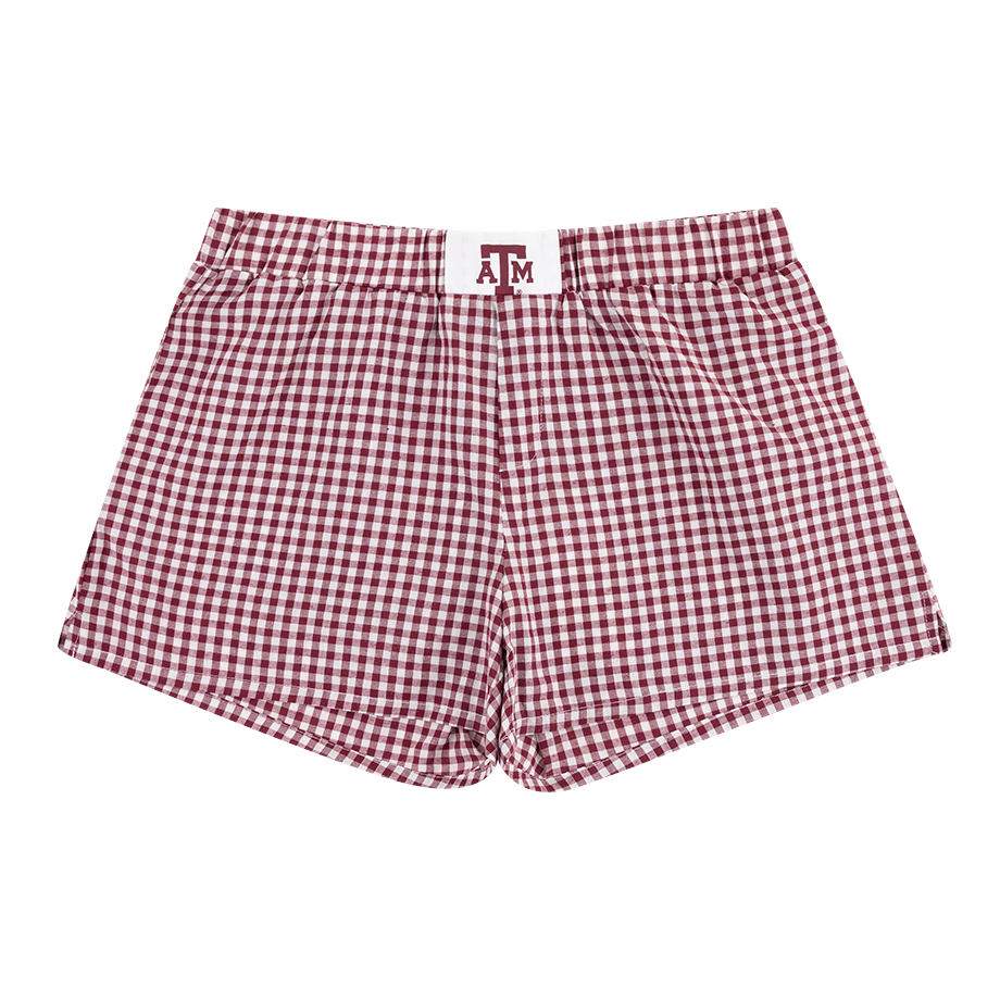 Texas A&M Hype & Vice Gingham Boxer Short in Maroon