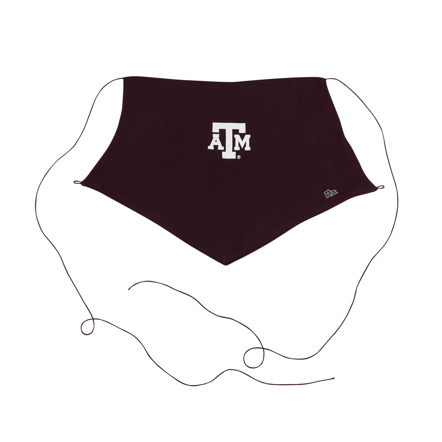 Maroon Tie-Up Crop Top with White ATM logo
