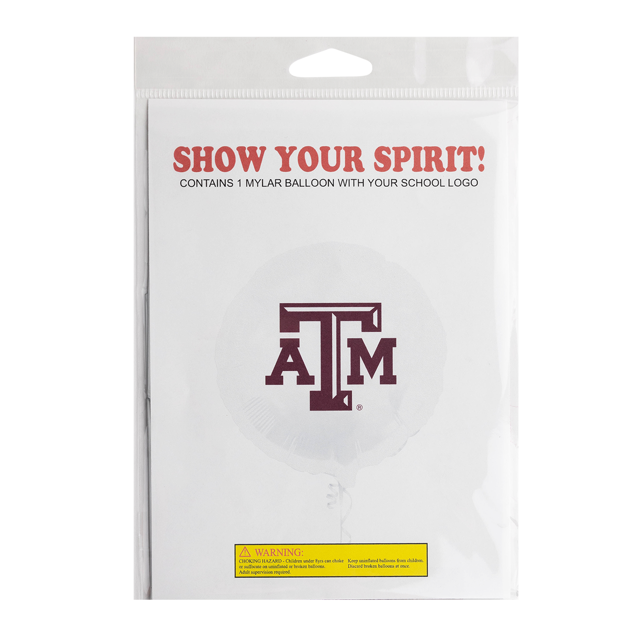 Package with Texas A&M logo and text 'Show Your Spirit!'