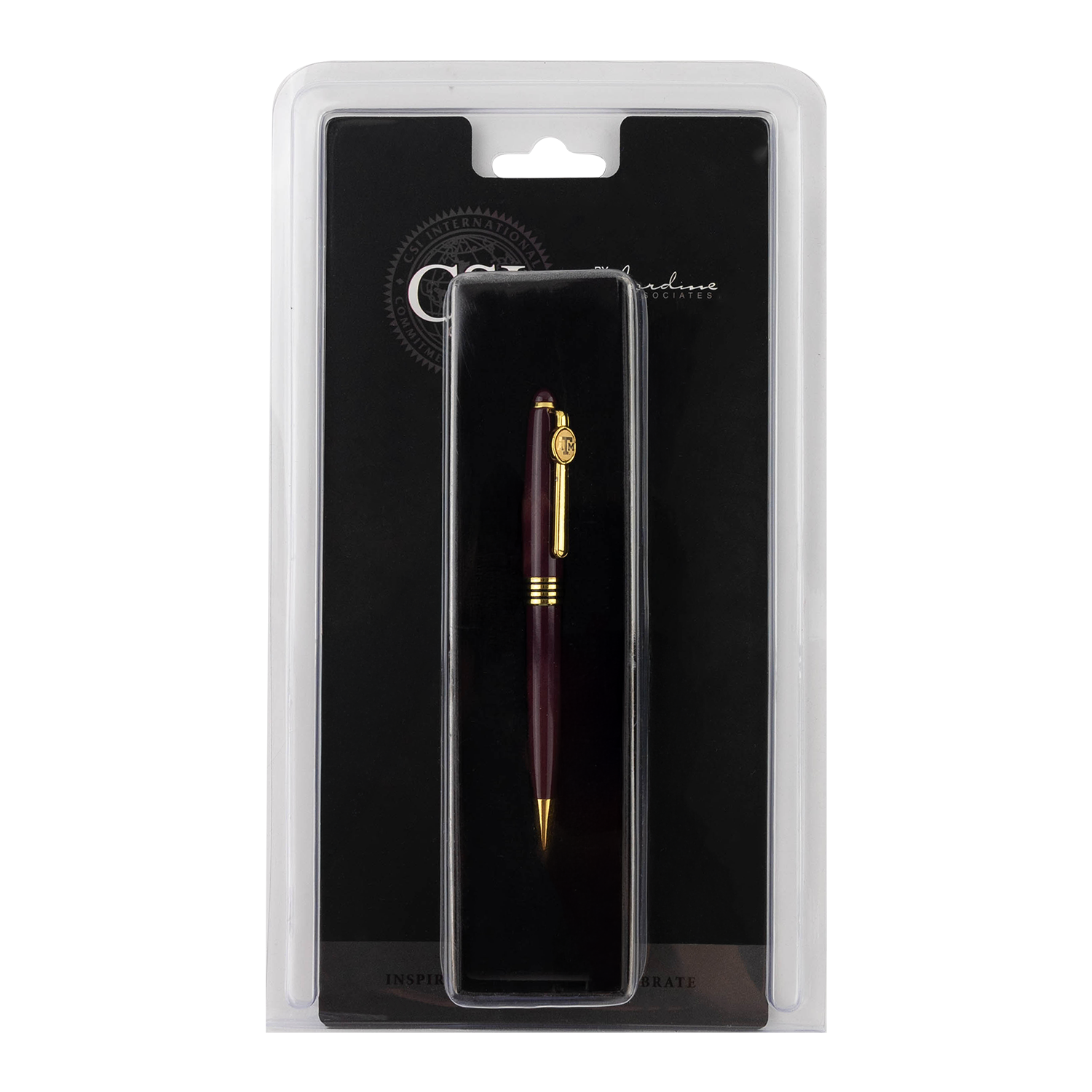 Maroon pen with gold accent