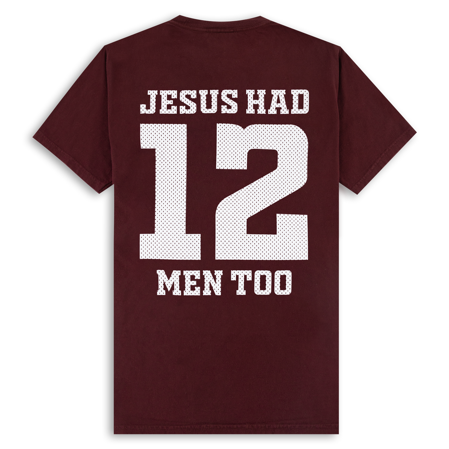 Maroon shirt with white print
