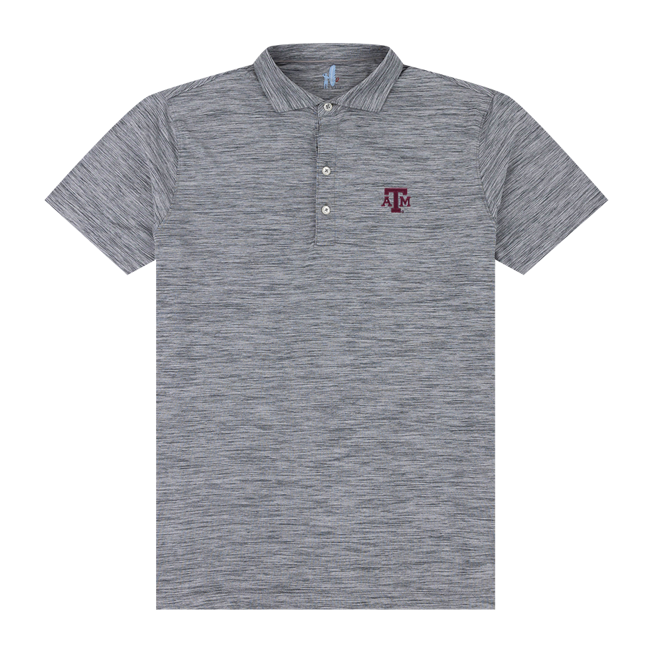 Grey Huron Polo with Maroon Logo