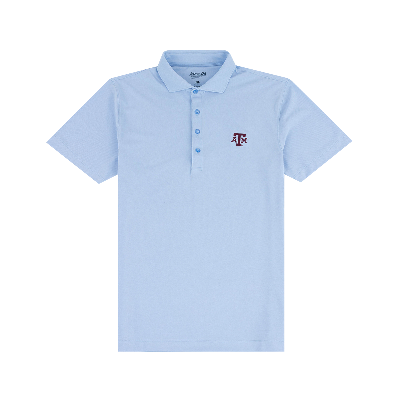 Light blue polo shirt with a small logo