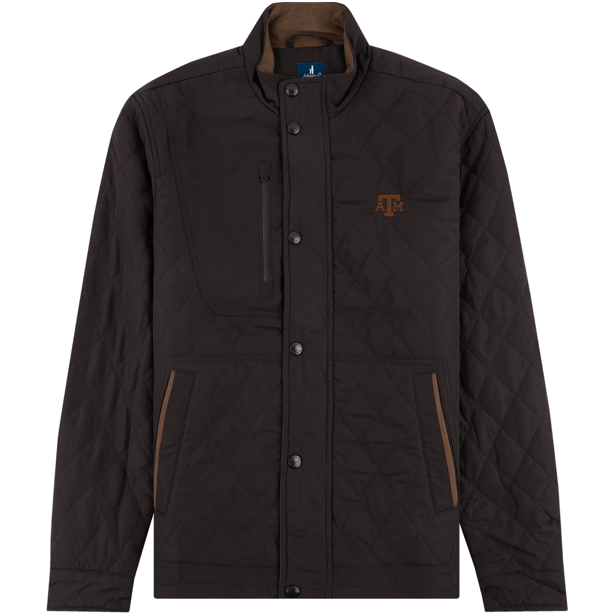 Texas A&M Johnnie-O Quilted Jacket in Brown - Aggieland Outfitters