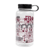 White Water Bottle with Scattered Texas A&M designs and decals