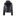 Black puffer jacket with maroon, repeating ATM logos down the sleeves.