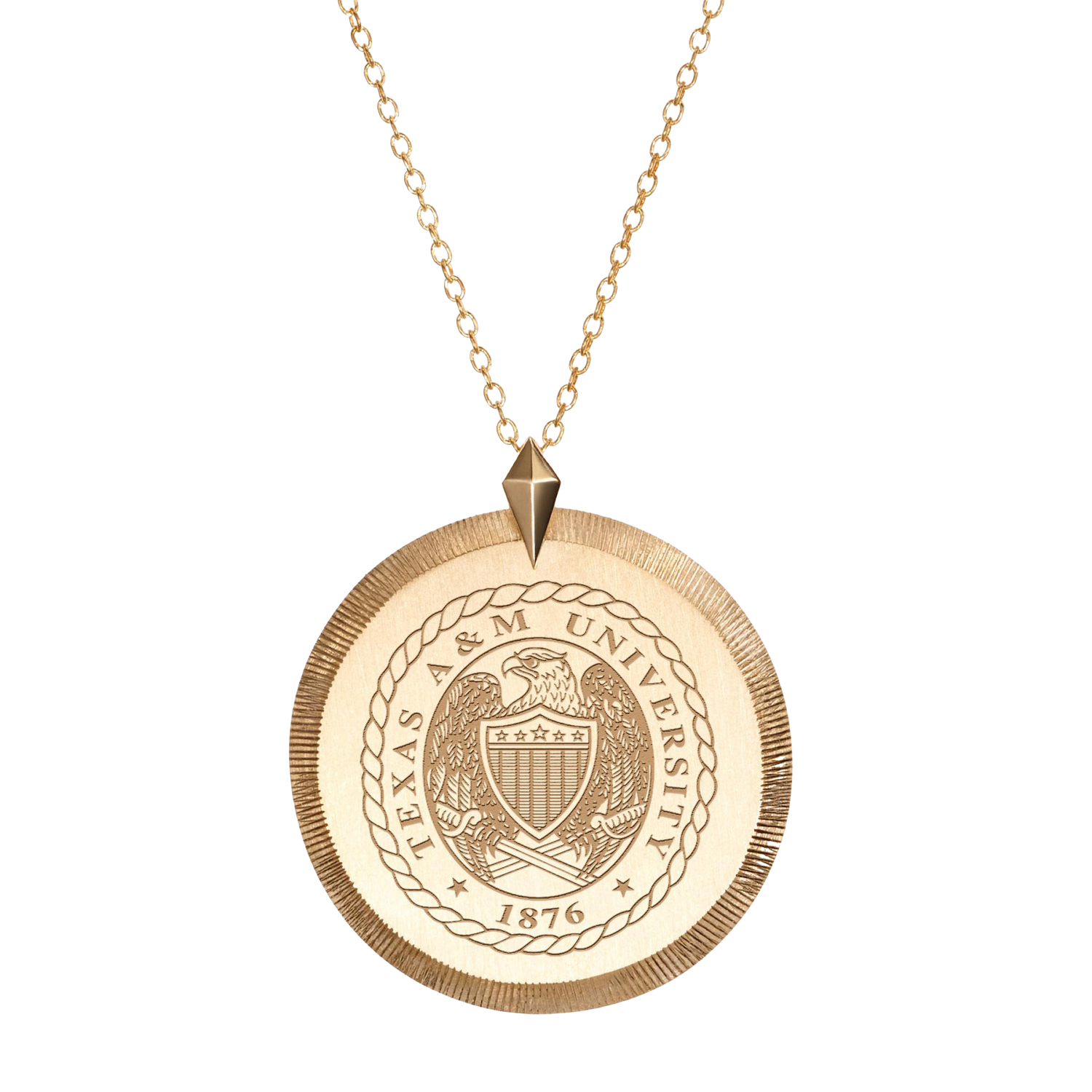 Texas A&M Florentine Crest Necklace - Cavan Gold / Large