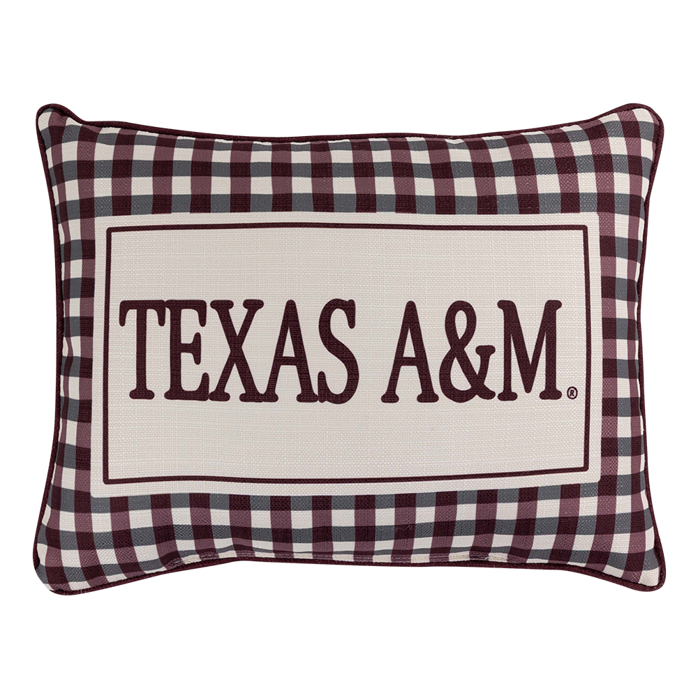 Gingham Maroon and Cream Pillow
