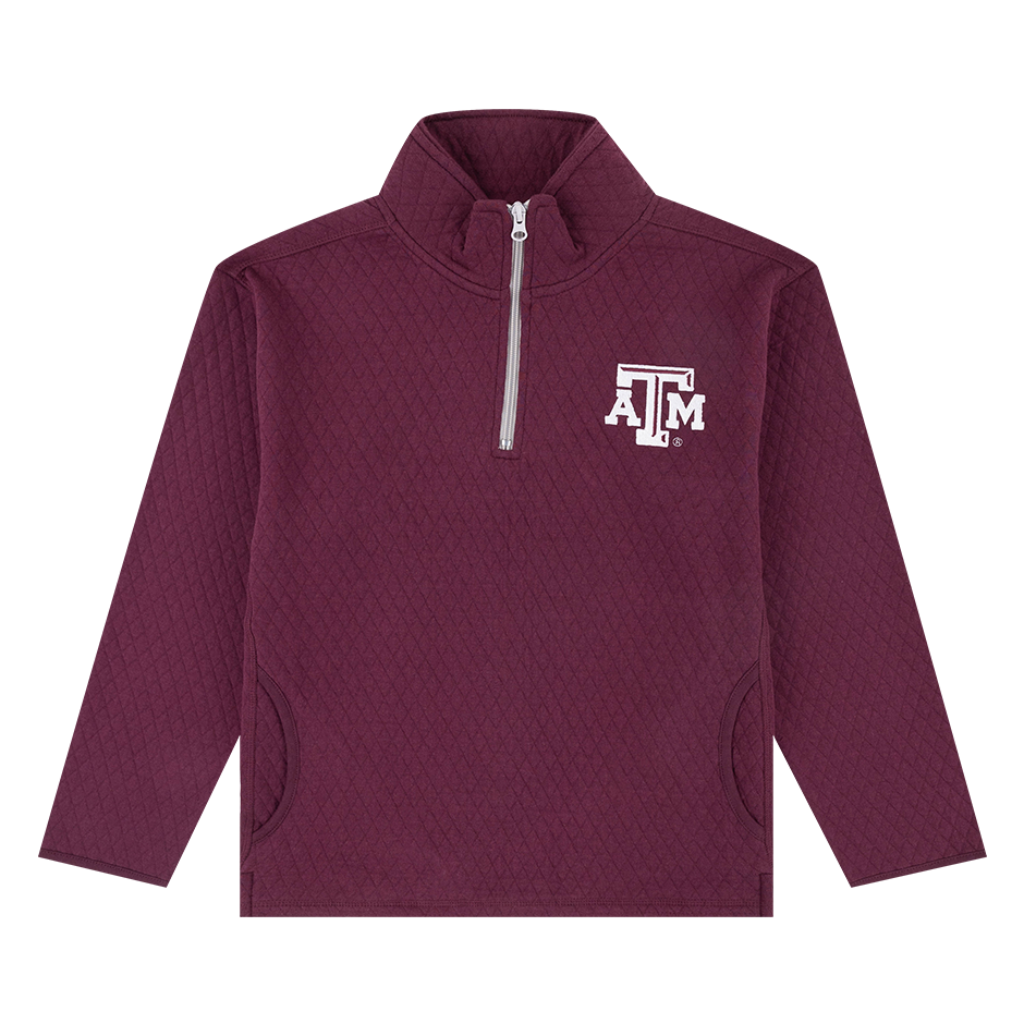 Maroon Quilted Quarter Zip