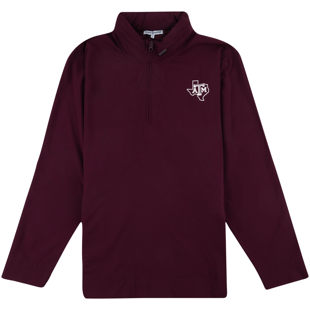 Texas A&M Hidden Hood 1/4 Zip in Maroon - Aggieland Outfitters