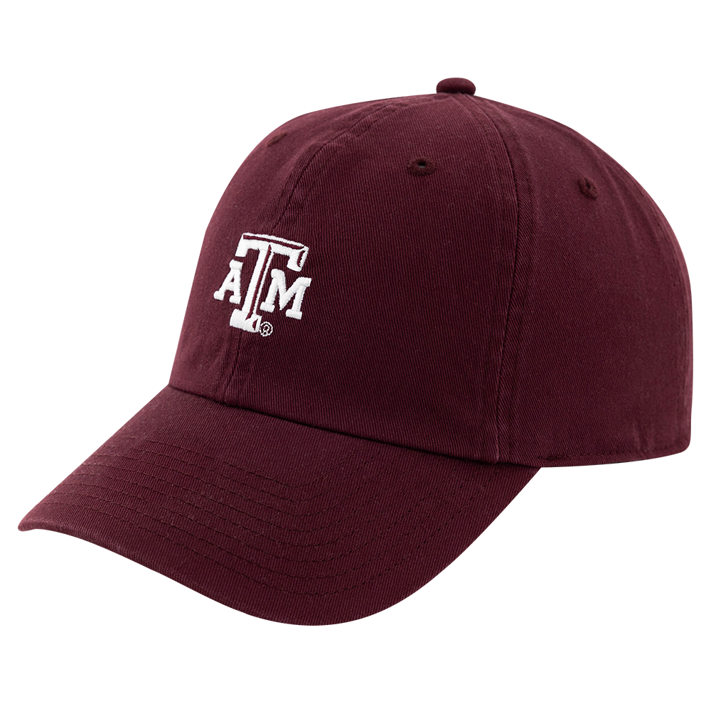 Maroon cotton hat with white, beveled ATM logo