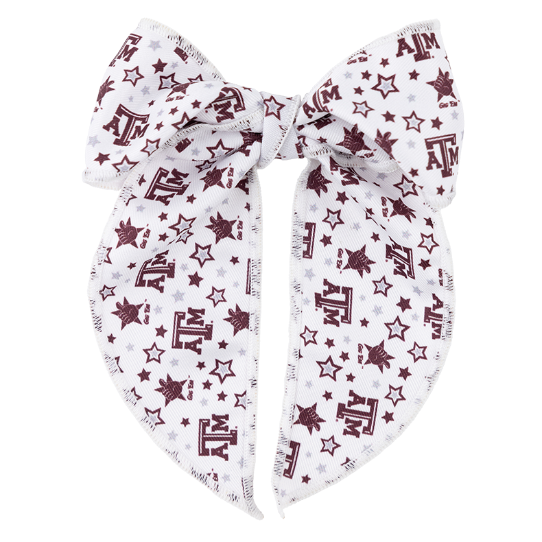 Texas A&M Medium Moonstitch Bow - White