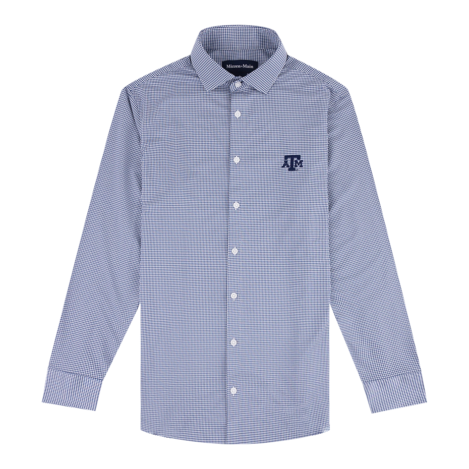 Texas A&M Mizzen and Main Gingham Button Down in Navy