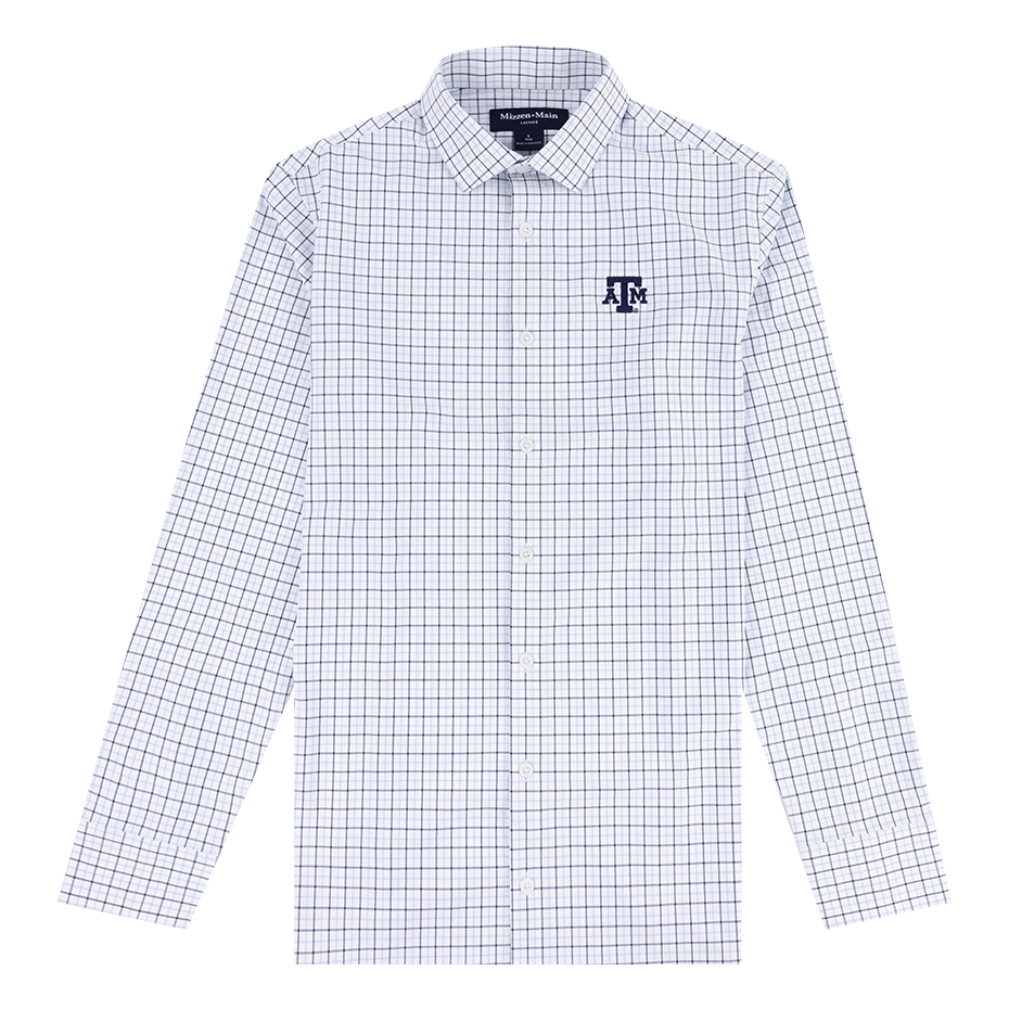 Texas A&M Mizzen and Main Plaid Button Down in Cloud Blue