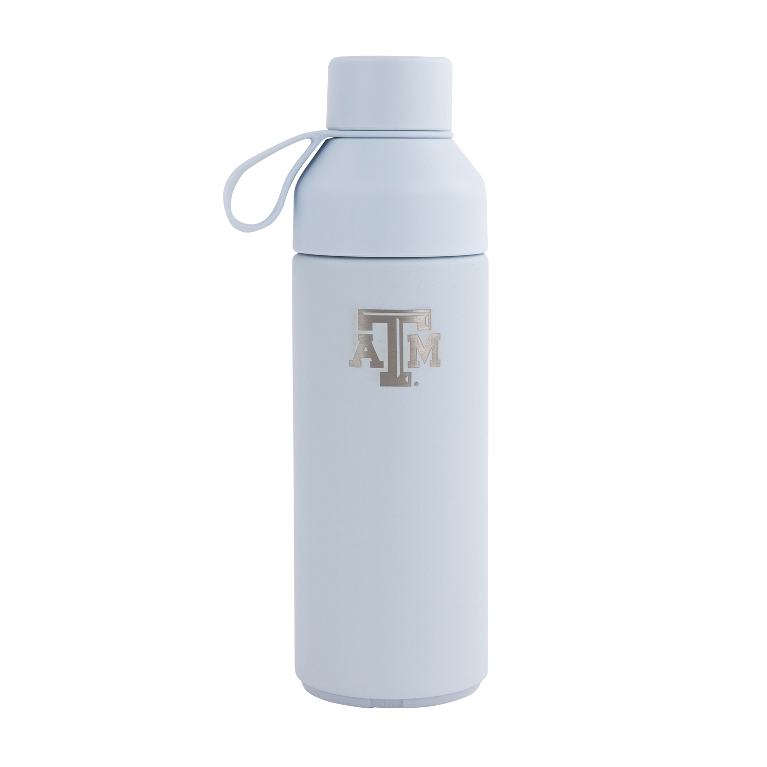 Ice Blue Ocean Bottle with Silver Texas A&M Logo