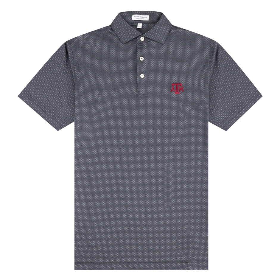 Gray polo with the Texas A&M logo embroidered on the upper left chest.