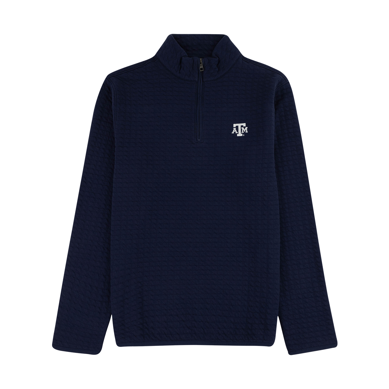 Navy pullover with the Texas A&M logo in white.