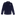 Navy quilted button down jacket with white ATM logo on the left side of the chest.