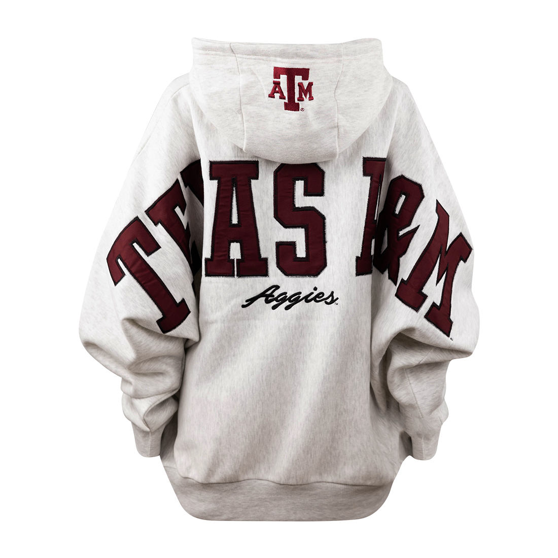 Gray Hoodie Maroon Lettering