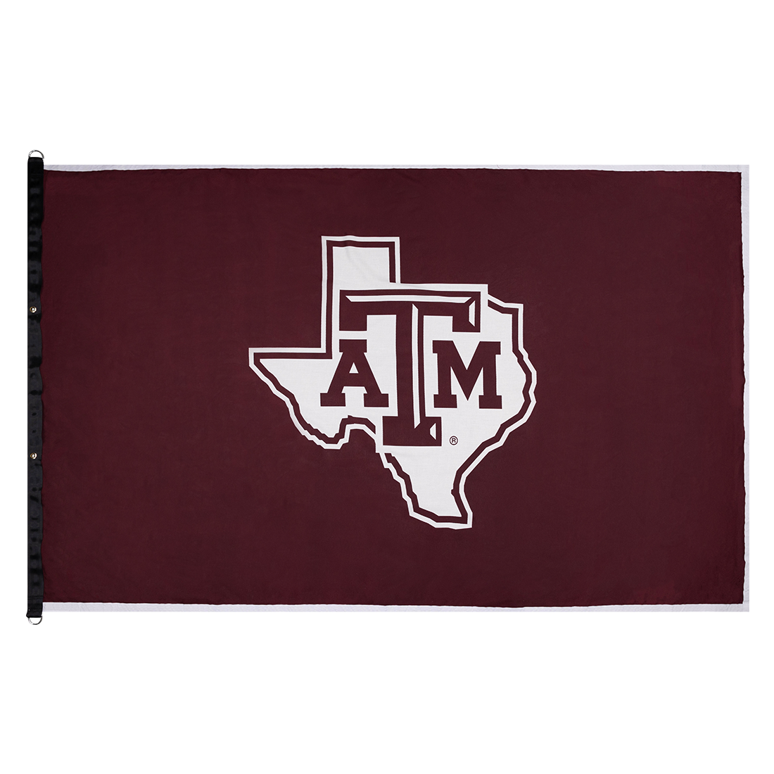 Maroon flag with white Lonestar ATM logo