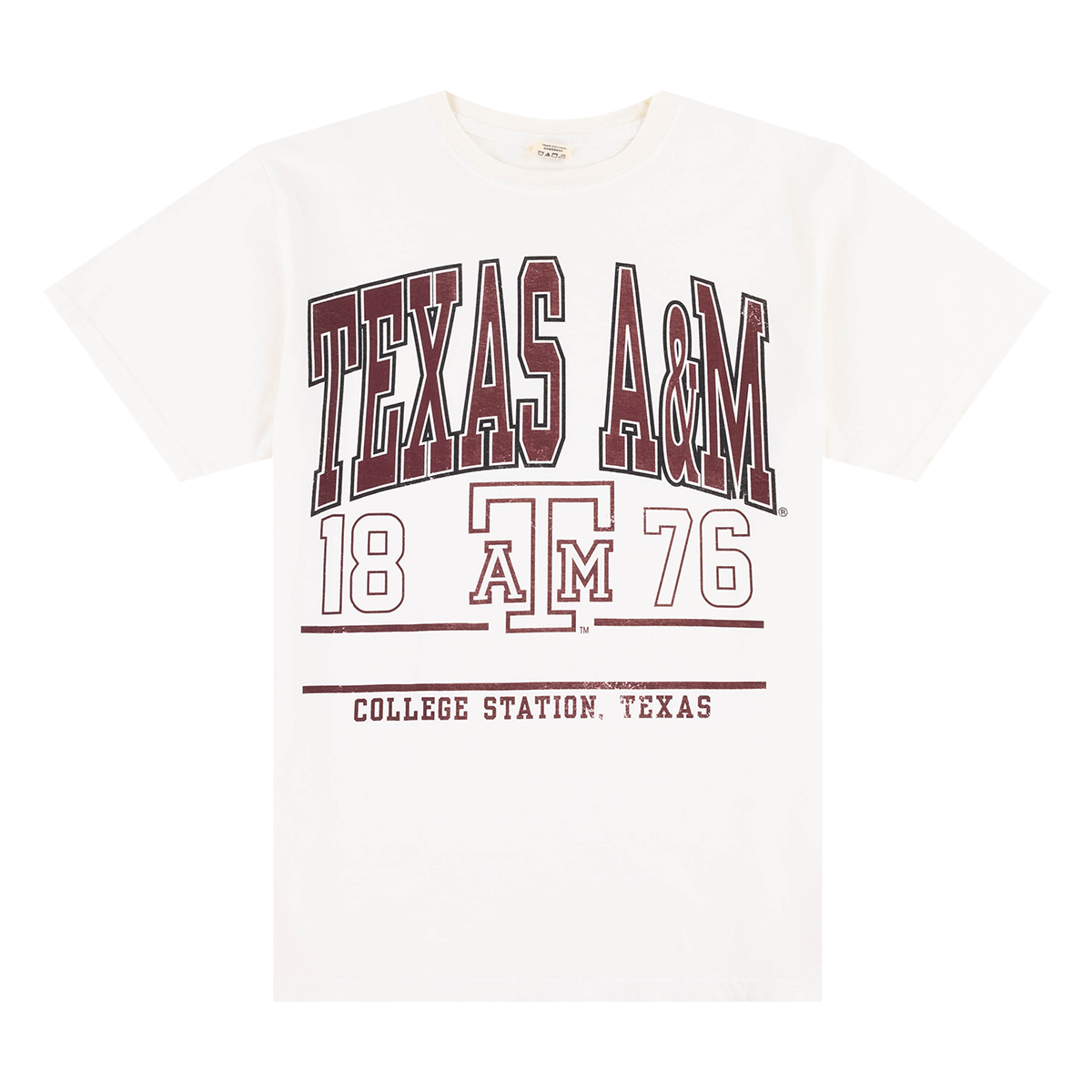 White t-shirt with Texas A&M logo 