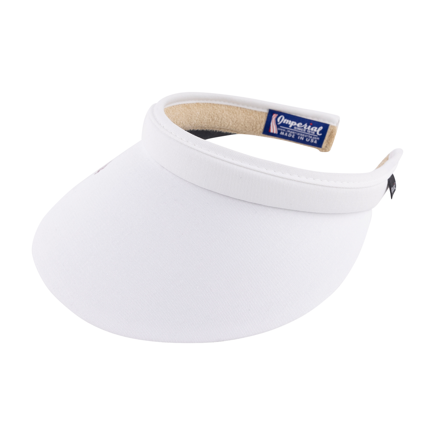 White visor with small maroon ATM logo.