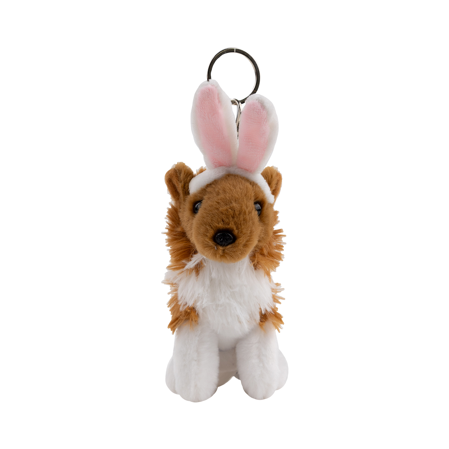 Plush dog toy with bunny ears 
