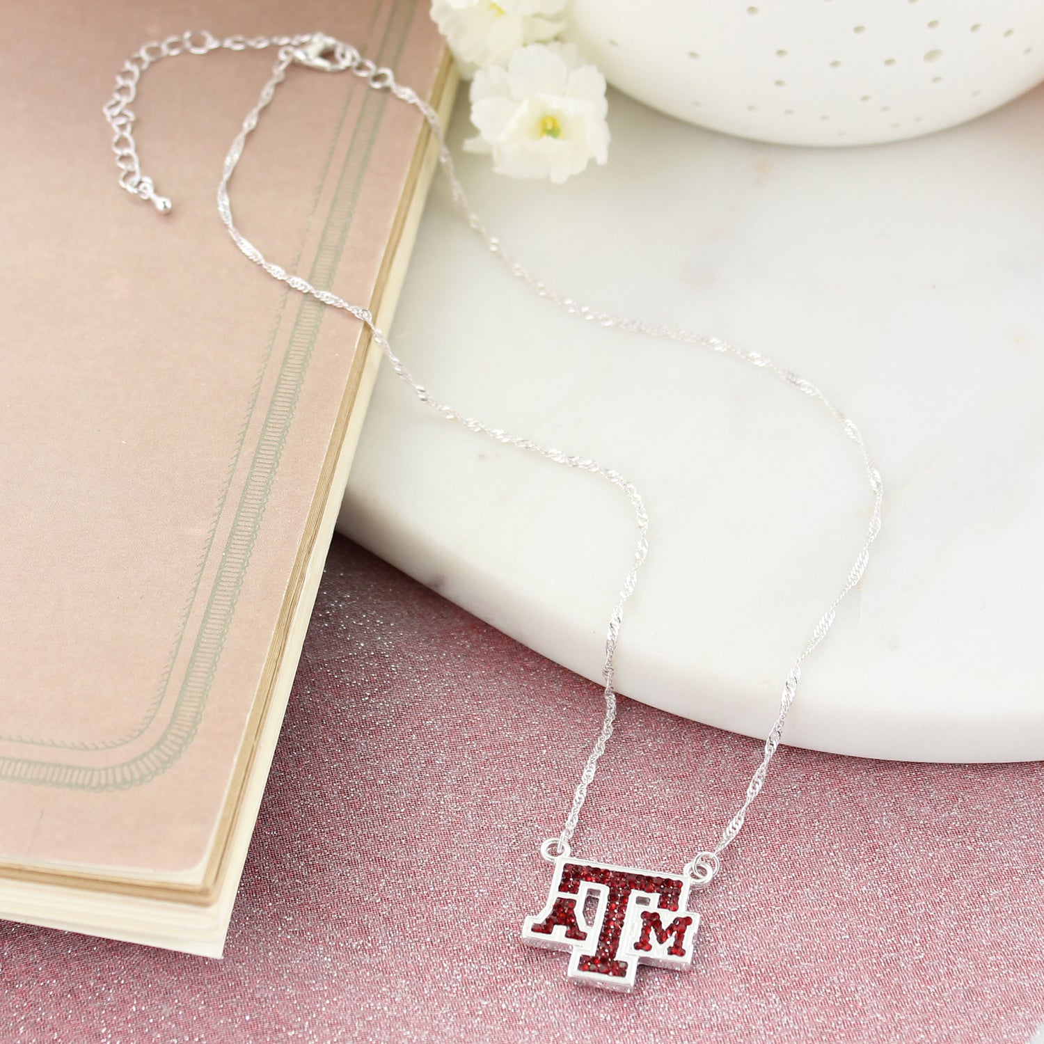 Texas A&M Seasons Jewelry Crystal Logo 16" Necklace