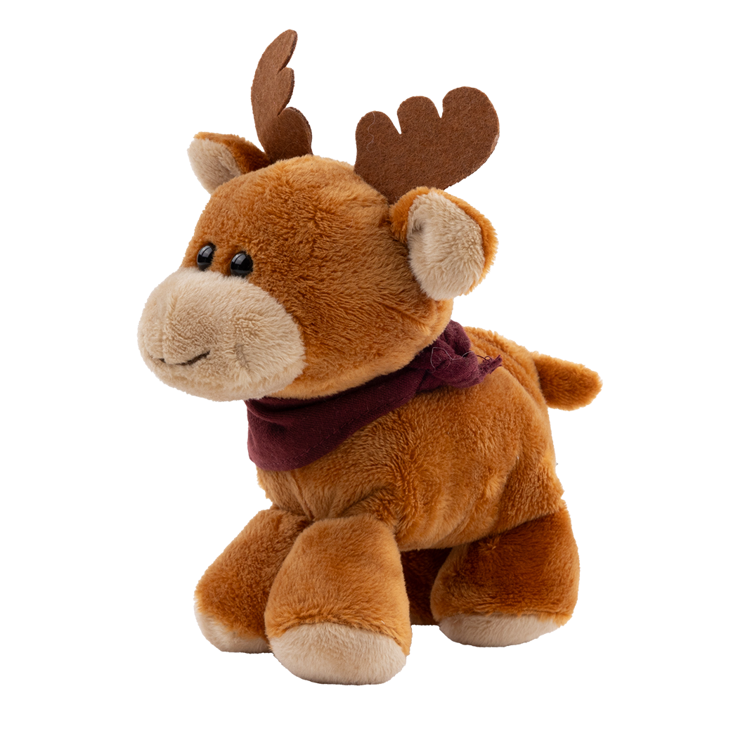 Moose stuffed animal with a Texas A&M bandana.