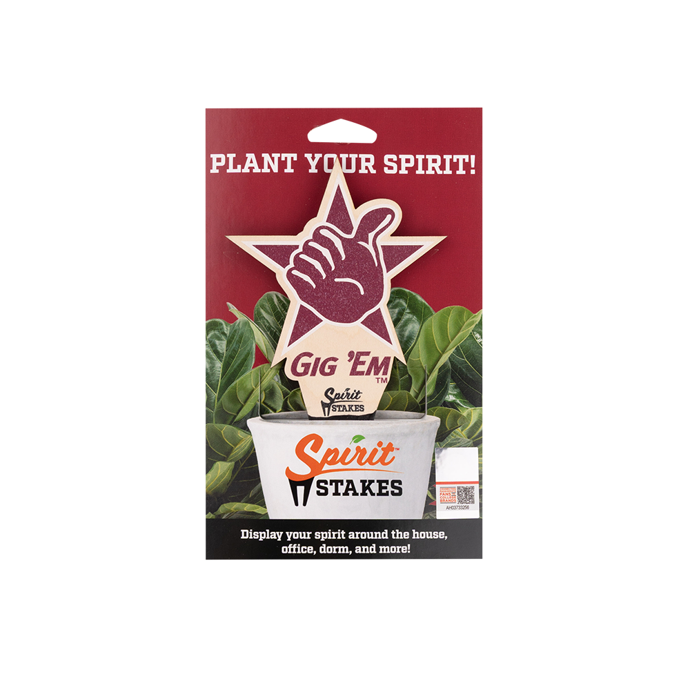 Gig 'Em Wooden Plant Stake