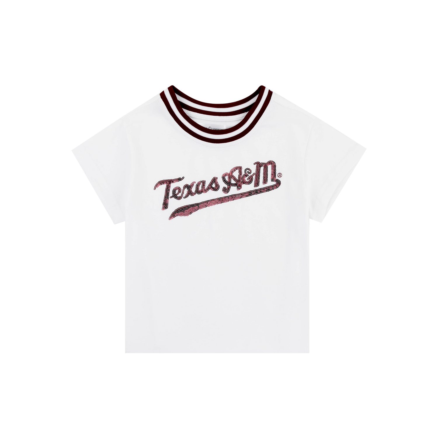 Texas A&M Stewart Simmons Girls Sequin Jersey Baseball Tee