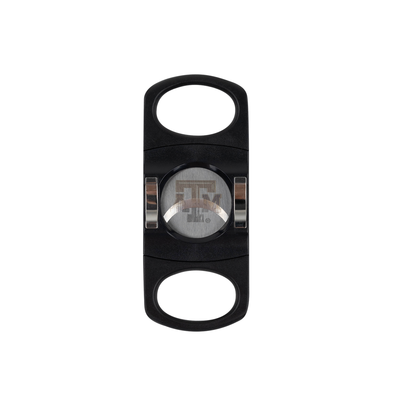Black Cigar Cutter with the Texas A&M design in the middle.