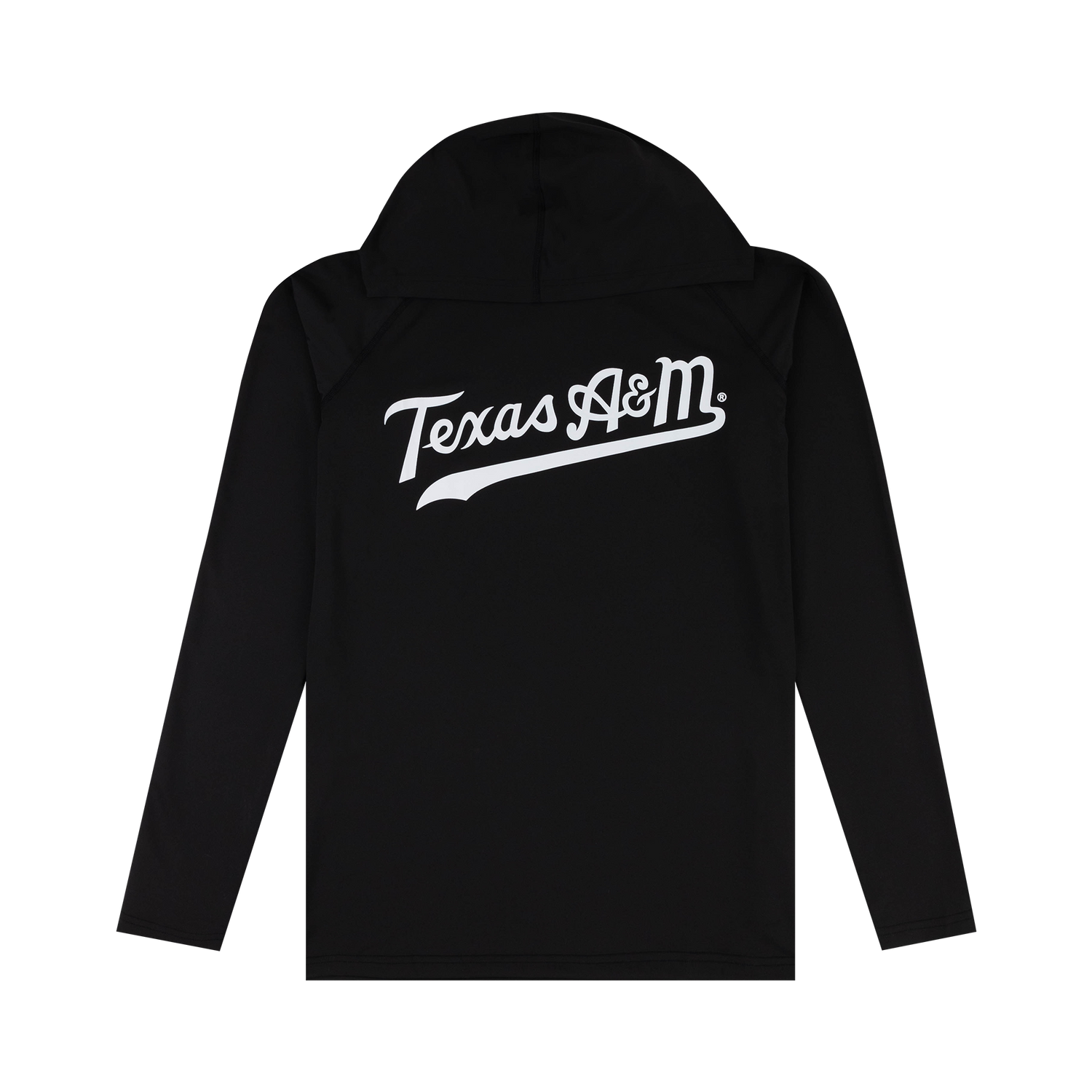 Black hoodie with 'Texas A&M' printed in white/