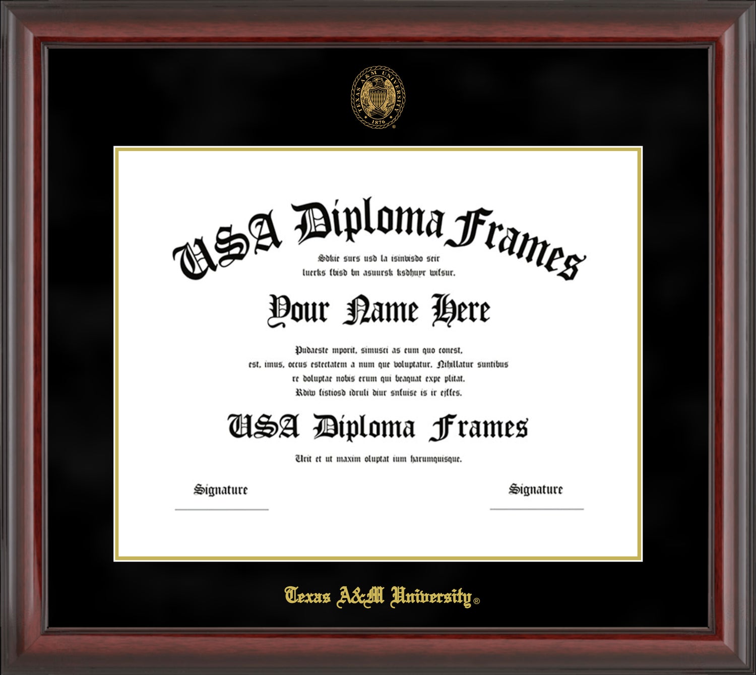 Texas A&M Traditional with Black Mat Diploma Frame