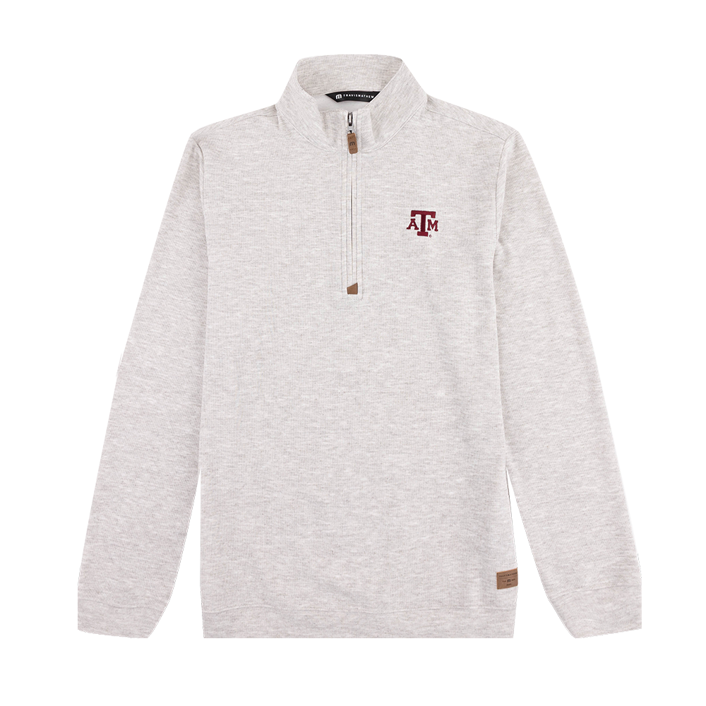Gray pullover with a logo