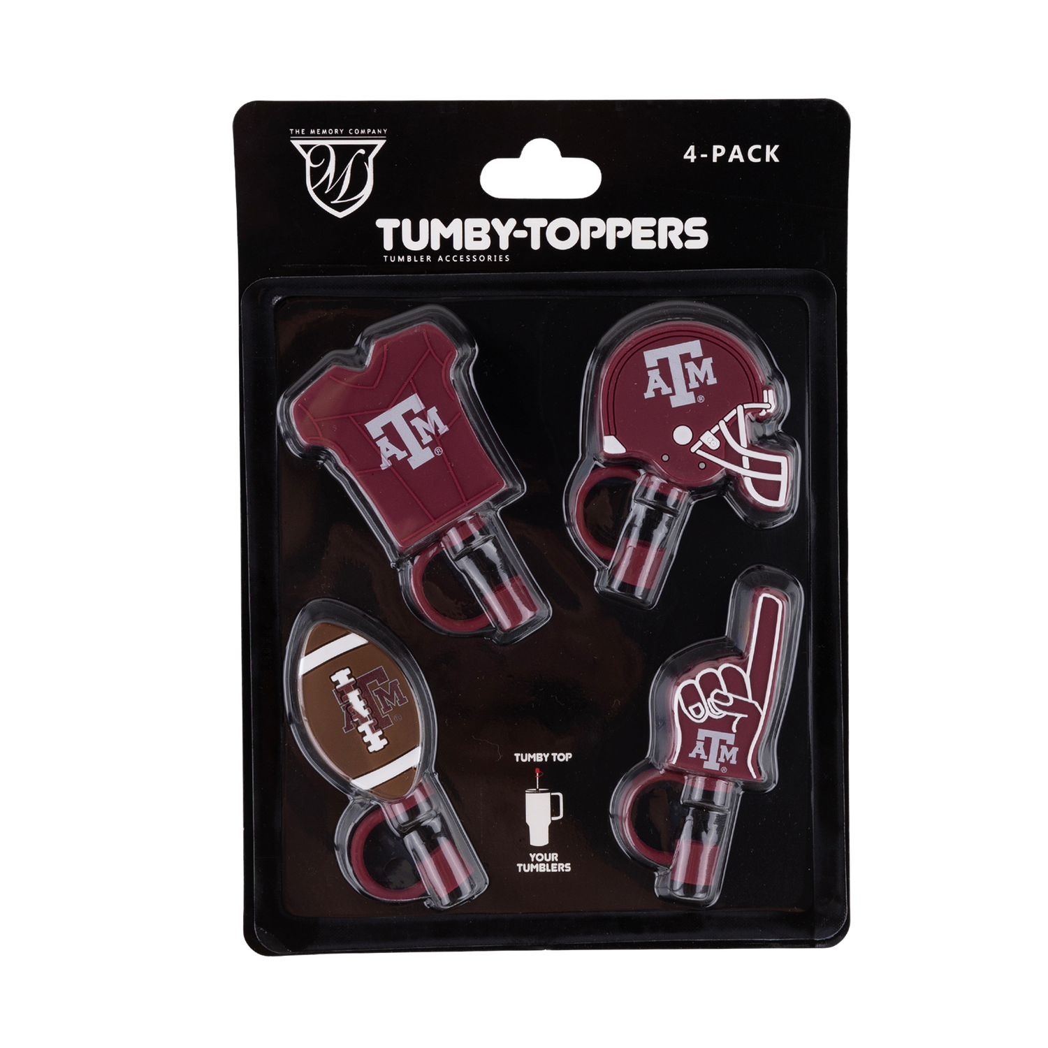 4 pack of Texas A&M straw toppers