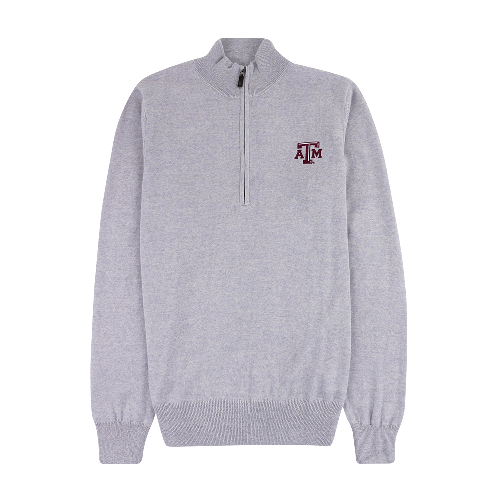 Gray Wool Quarter Zip