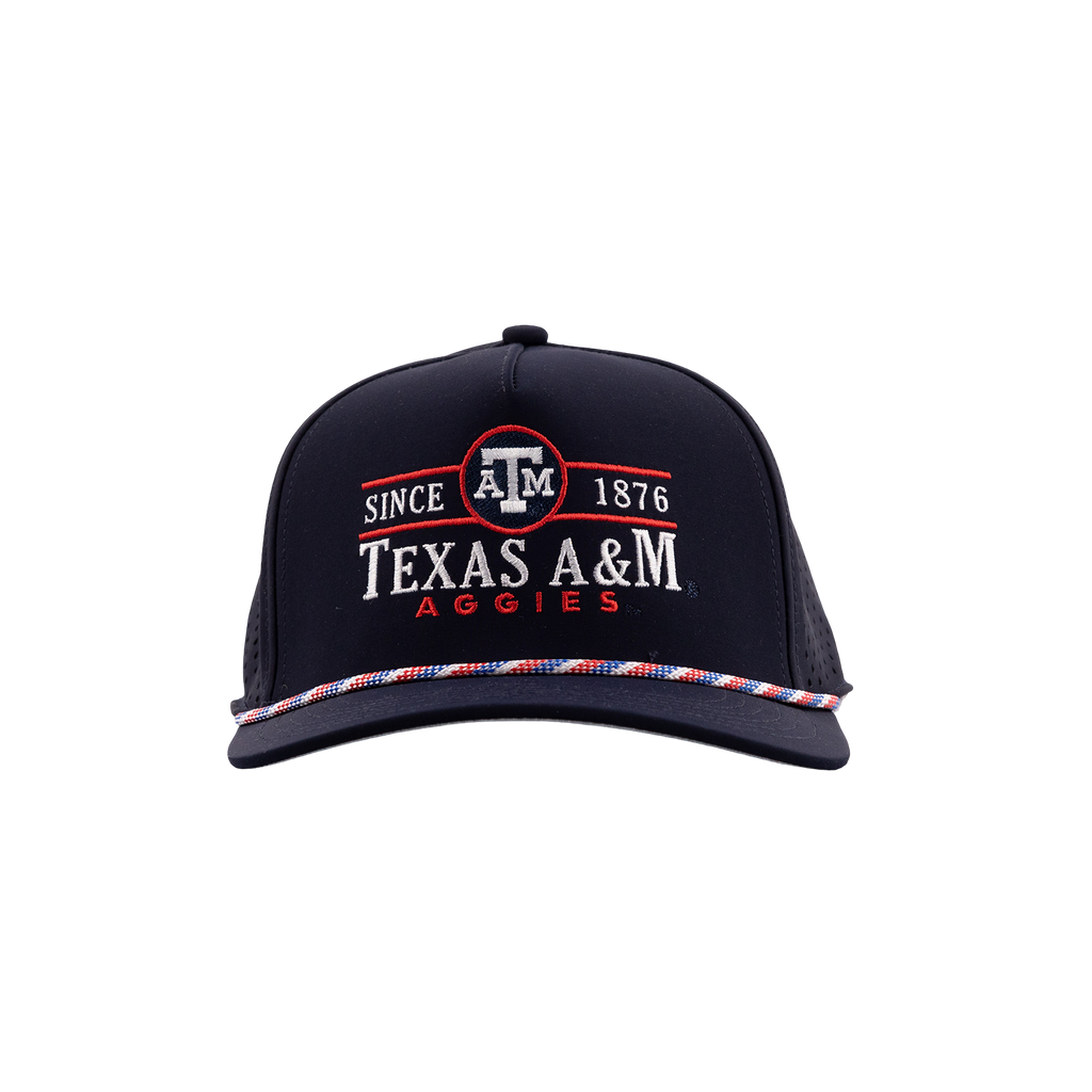 Red, White, and Navy adjustable cap with Texas A&M Aggies design.